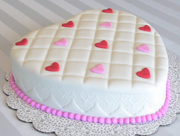 White Fondant Heart Cake