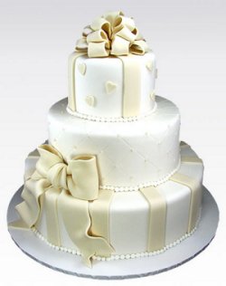 Cake in White Satin